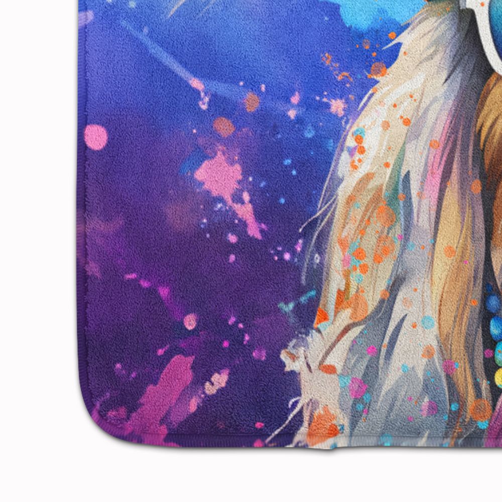 Bearded Collie Hippie Dawg Memory Foam Kitchen Mat Machine Washable Anti-Fatigue Mat Cushion Comfort Bath Mat or Kitchen Rug