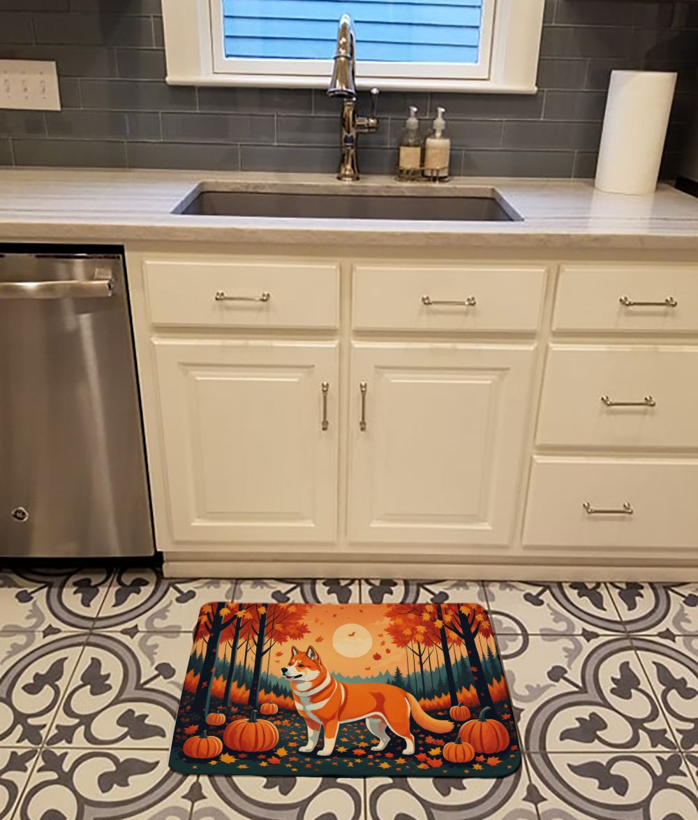Akita Fall Memory Foam Kitchen Mat Machine Washable Anti-Fatigue Mat Cushion Comfort Bath Mat or Kitchen Rug
