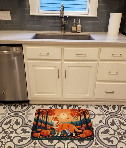 Akita Fall Memory Foam Kitchen Mat Machine Washable Anti-Fatigue Mat Cushion Comfort Bath Mat or Kitchen Rug